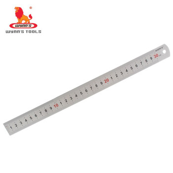 威力狮工具不锈钢直尺30cm尺子刻度尺办公文具15cmW02